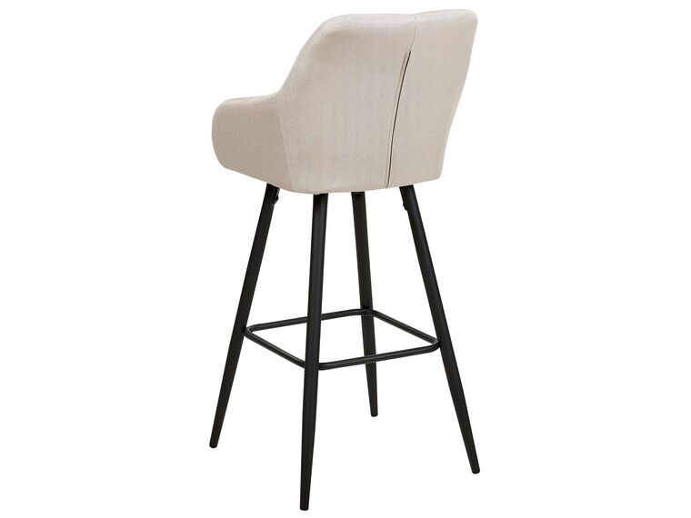Conjunto de 2 sillas de bar de poliéster beige claro/negro