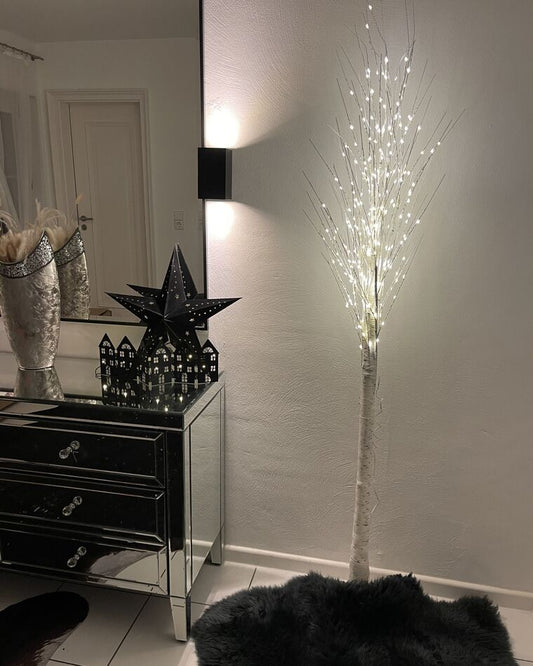 Árbol de Navidad LED de metal blanco 190 cm