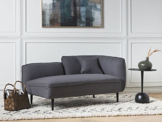 Chaise lounge de bouclé gris oscuro derecho