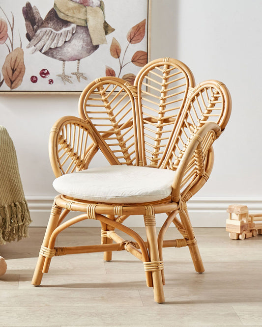 Silla pavo real de ratán natural 70 cm