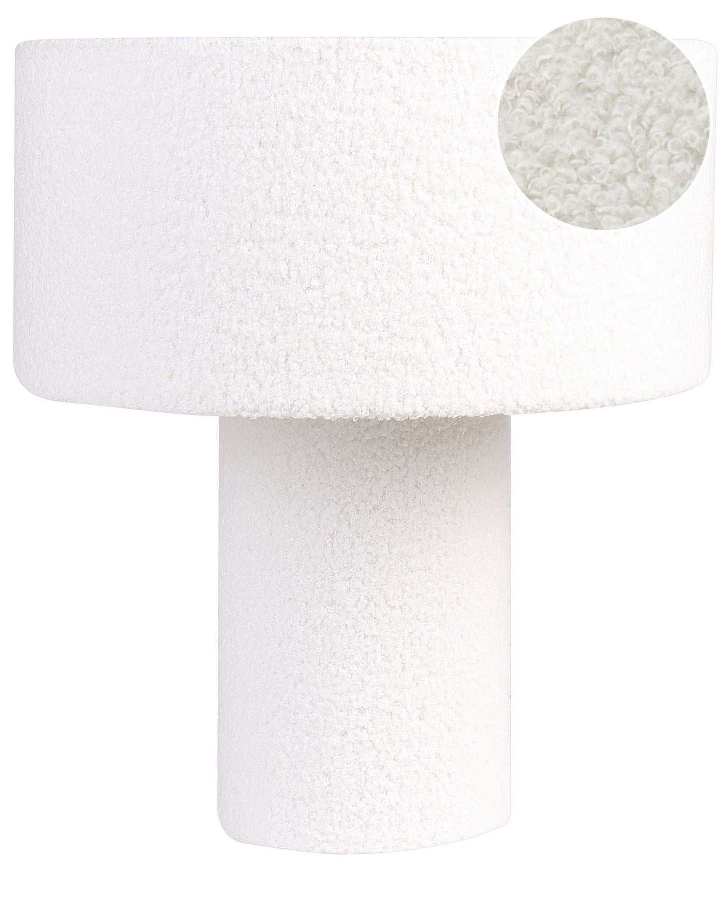 Lámpara de mesa de bouclé blanco