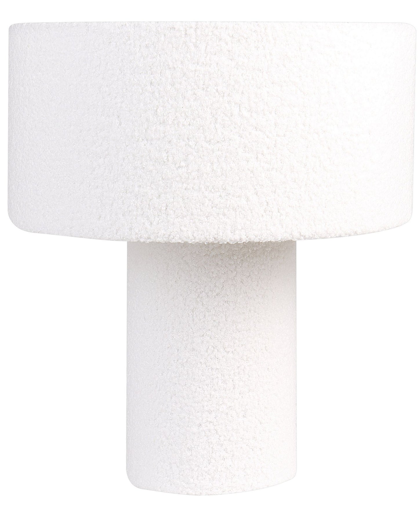 Lámpara de mesa de bouclé blanco