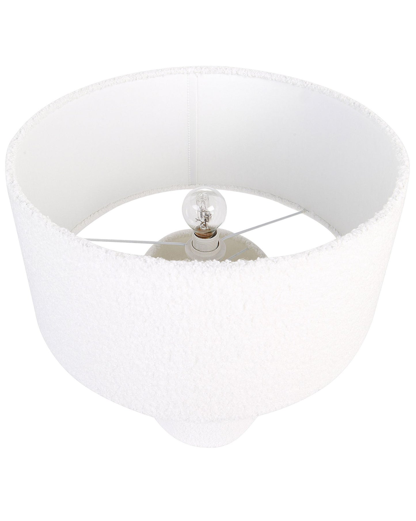 Lámpara de mesa de bouclé blanco