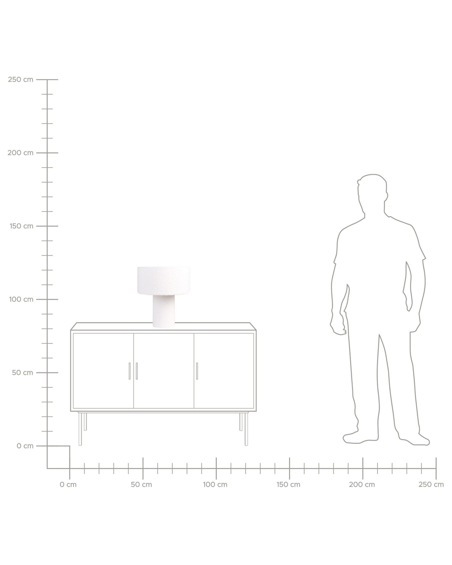 Lámpara de mesa de bouclé blanco