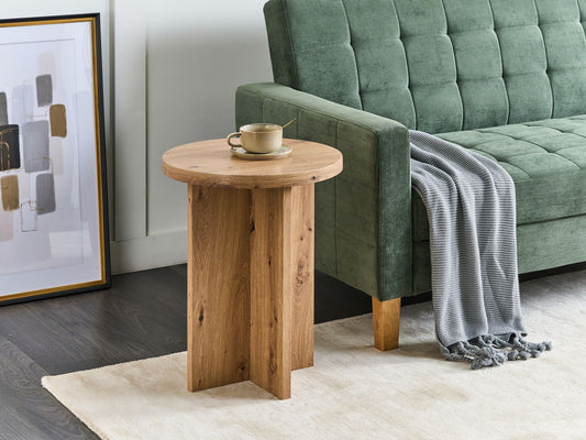 Mesa auxiliar de madera clara