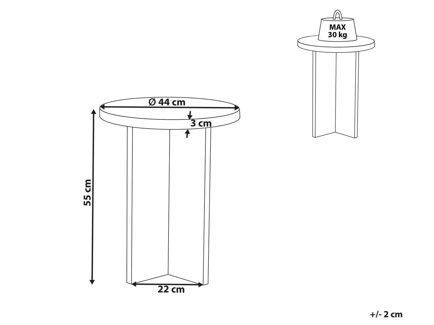 Mesa auxiliar de madera clara