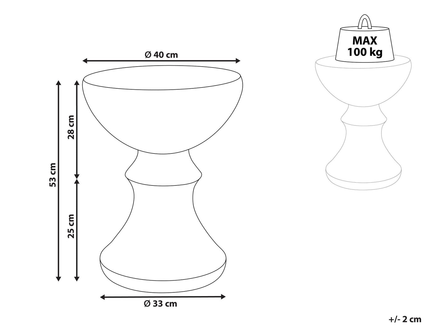 Mesa auxiliar efecto madera clara